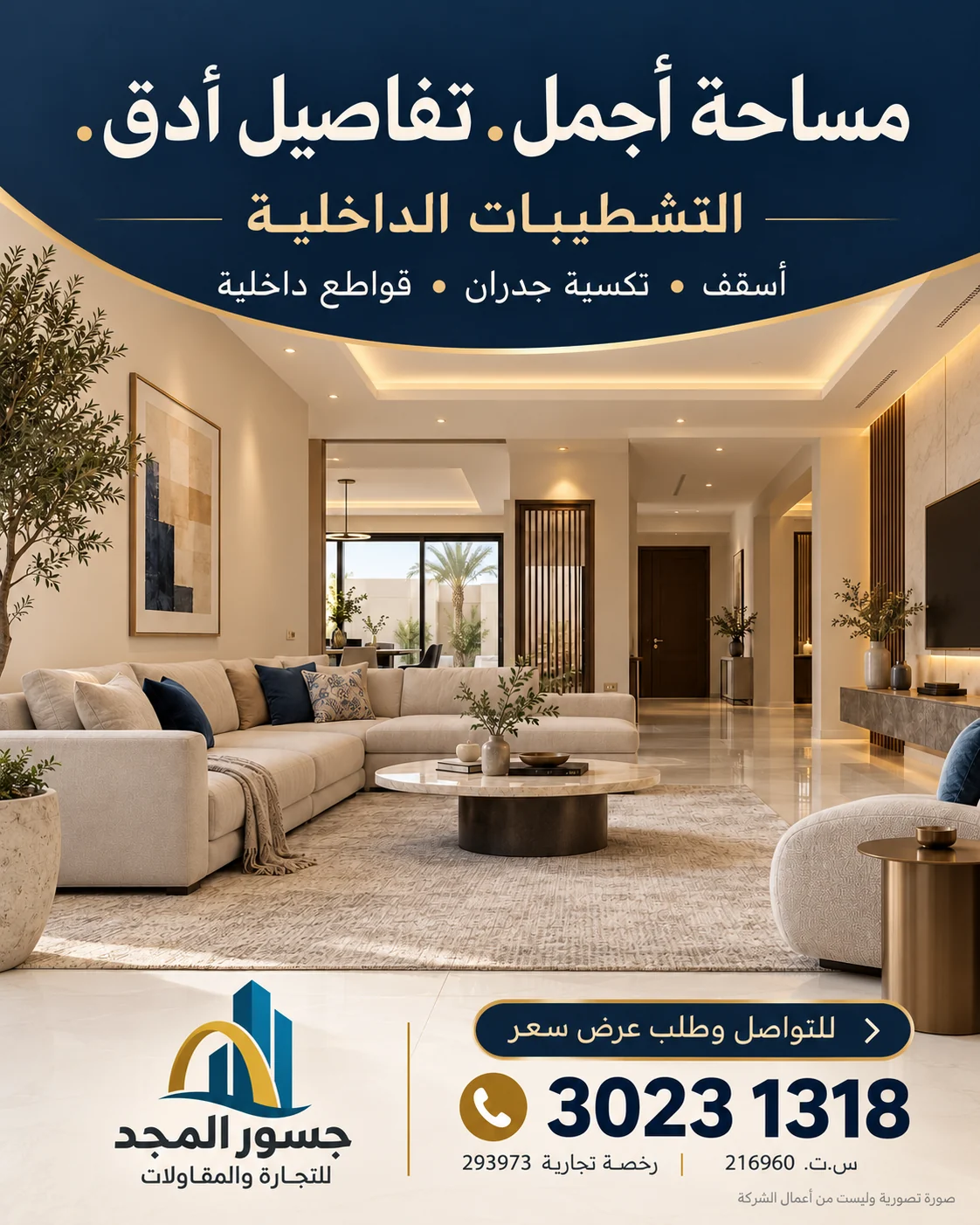 إعلان تصوري للتشطيبات الداخلية